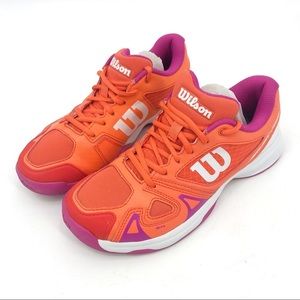 Wilson Rush Pro JR 2.5 Tennis Shoes Sz 5  Orange / Pink